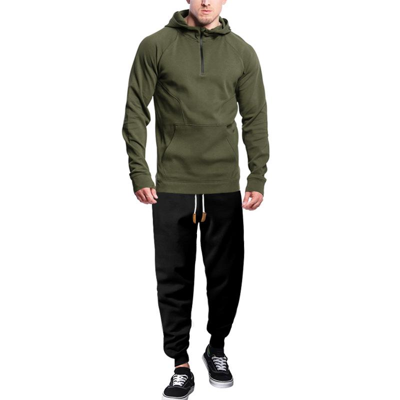 Men's Casual Sports Hooded Sweatshirt and Pants Set 40449104Y