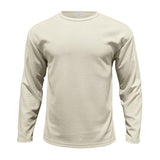 Men's Solid Color Waffle Loose Round Neck Long Sleeve T-Shirt 76476448Y