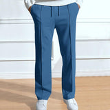 Men's Casual Solid Color Drawstring Straight Pants 13451510Y