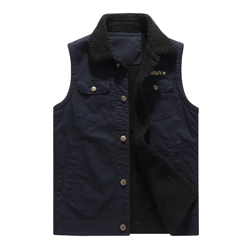 Men's Vintage Teddy Fleece Multi-Pocket Vest 68650925Y