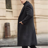 Men's British Style Solid Color Long Coat 59699728U