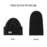 Men's Classic Windproof Cold-proof Headgear Mask Warm Knitted Hat 52259196K