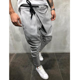 Men's Casual Solid Color Asymmetric Drawstring Pants 08352512Y