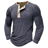 Men's Button Collar Long Sleeve T-Shirt 38365376U