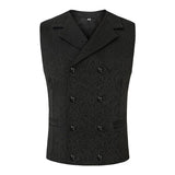 Men's Vintage Pattern Slim Double Breasted Suit Vest 89981667Z