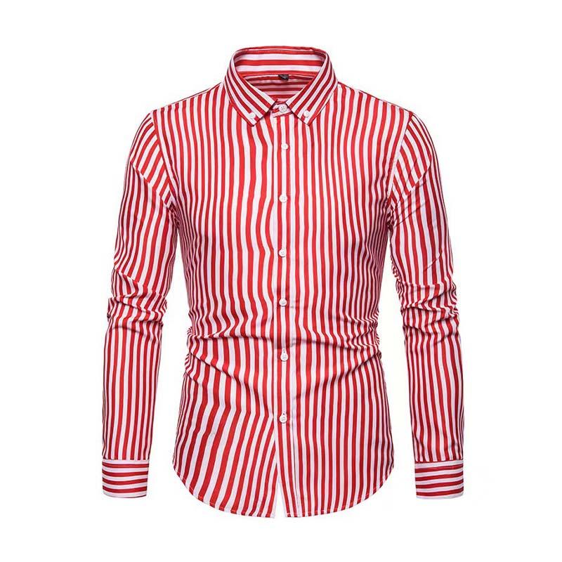 Men's Classic Casual Striped Long Sleeve Shirt 24828740K