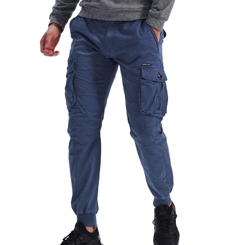 Men's Casual Washed Multi-pocket Cargo Trousers 86345763M