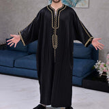 Men's Ethnic Loose Collarless Long Shirt Muslim Robe 57456489M