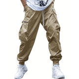 Men's Casual Solid Color Multi-Pocket Cargo Pants 55613502Y