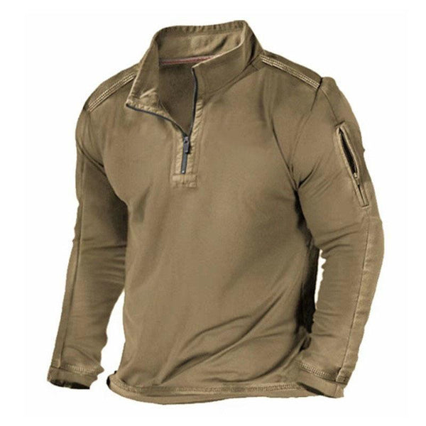 Men's Outdoor Zipper Pocket Long Sleeve Sweatshirt 65626835U