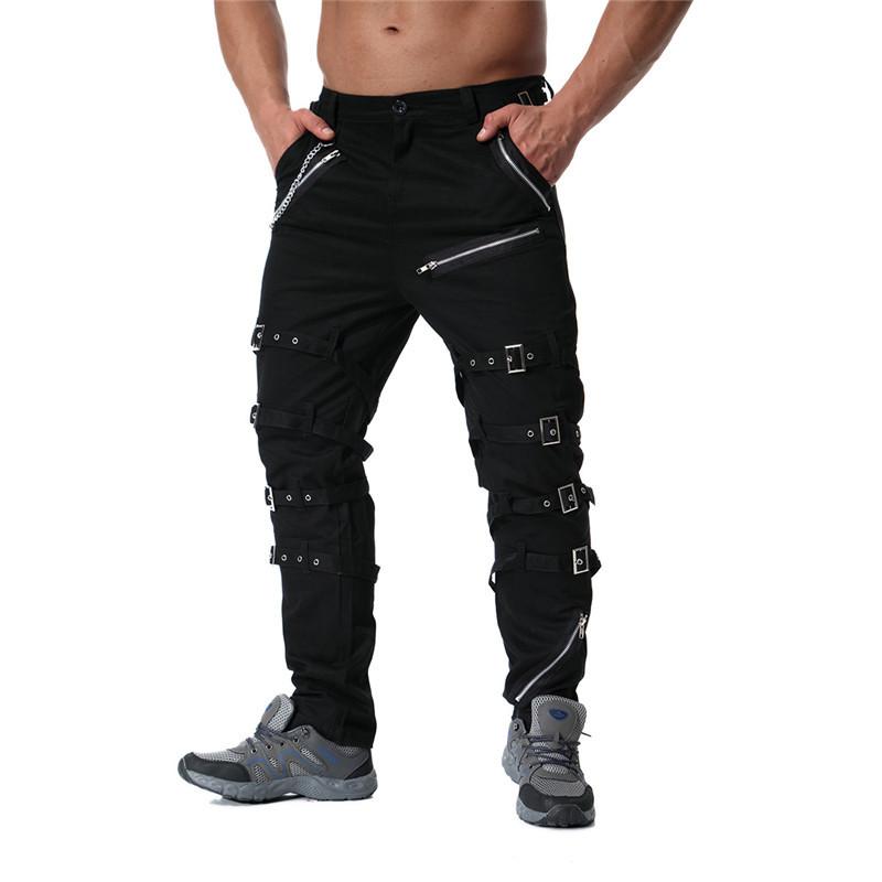 Men's Metal Embellished Punk Pants 22268793U