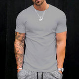 Men's Simple Solid Color Short-sleeved T-shirt 00710819TO