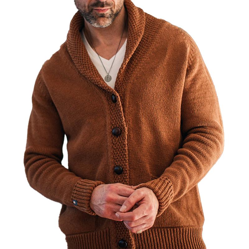 Giacca cardigan monopetto in maglia tinta unita vintage da uomo 28640705X