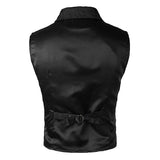 Men's Vintage Jacquard Notch Lapel Dress Vest 07018654X