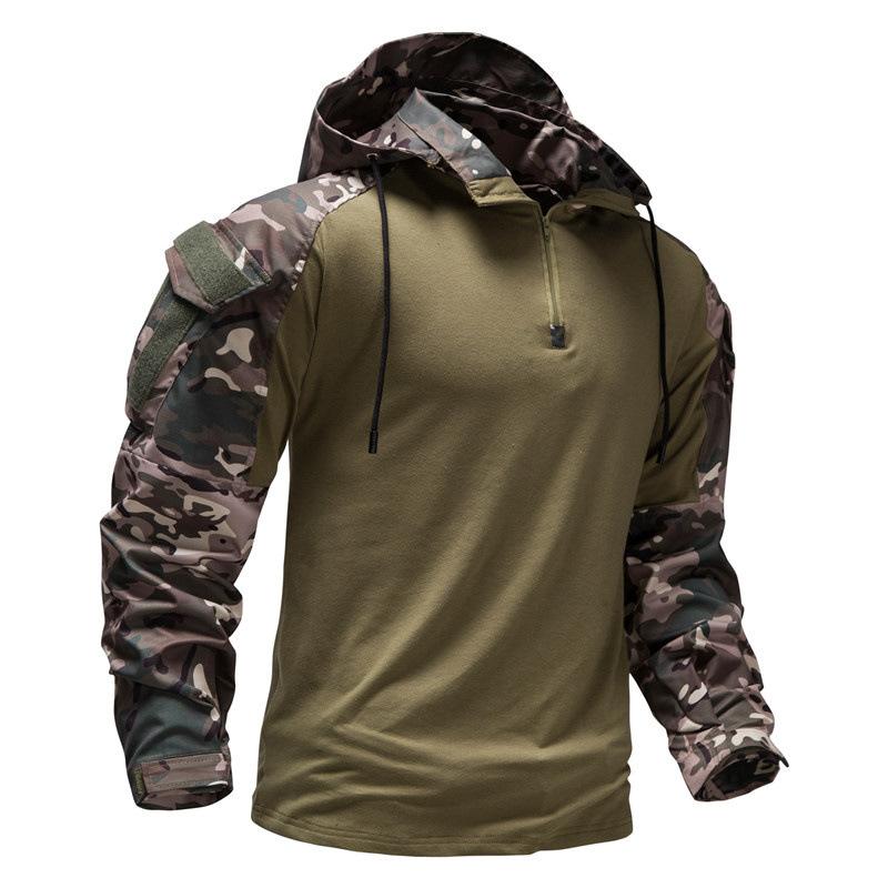 Men's Outdoor Wear-resistant Sports Camouflage Hooded Sweatshirt Jacket 70358150F