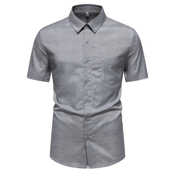 Men's Classic Plaid Casual Lapel Short Sleeve Shirt 50188247X