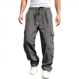 Men Casual Solid Color Multi Pocket Drawstring Cargo Pants 15623359Y