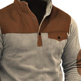 Men's Colorblock Outdoor Polar Fleece Stand Collar Sports Sweatshirt 18521328X