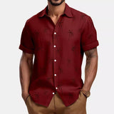 Men's Vintage Hawaiian Print Short Sleeve Shirt 86135137Y