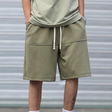 Men's Casual Loose Solid Color Straight Shorts 25131717Y