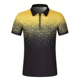 Men's Gradient Print Short Sleeve Lapel POLO Shirt 00647970X