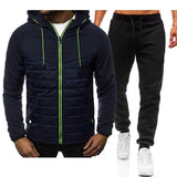 Men's Color Block Hooded Sweatshirt And Trousers Two-piece Set 33767945U