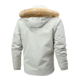 Men's Hooded Plush Thick Mid-length Coat 80725047U