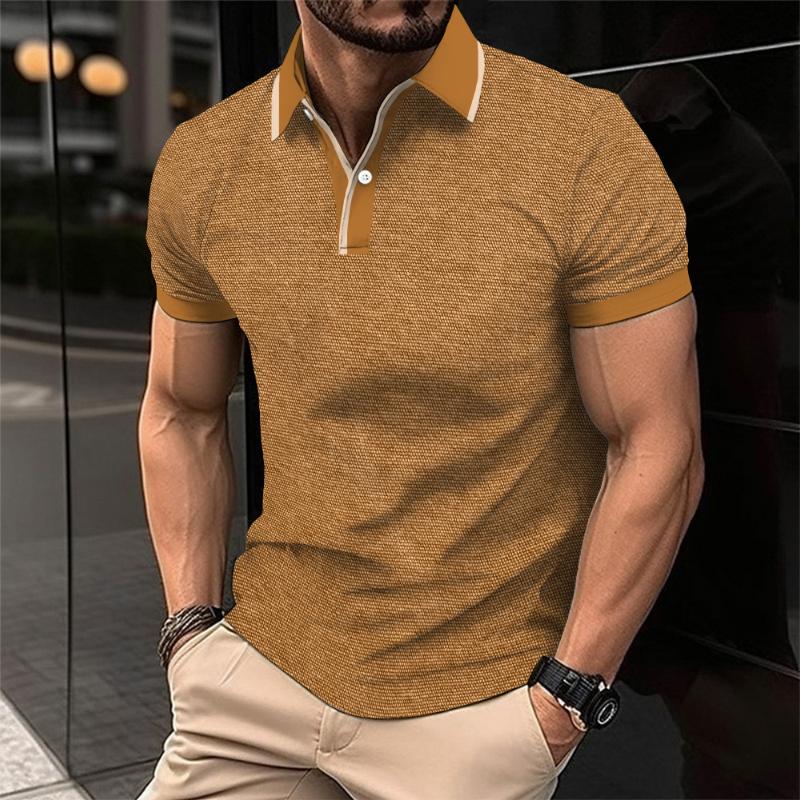 Men's Casual Printed Short Sleeve Polo Shirt 29399483TO