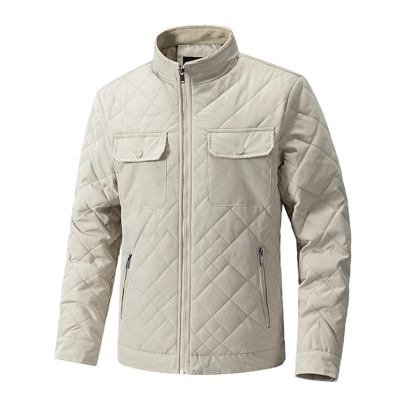 Men's Casual Stand Collar Quilted Jacket 25470102F