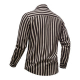Men's Striped Print Casual Long Sleeve Shirt 49018562X