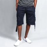 Men's Solid Color Casual Multi-Pocket Loose Straight Shorts 51051996X