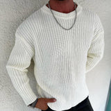 Men's Solid Color Crew Neck Casual Sweater 31519581X