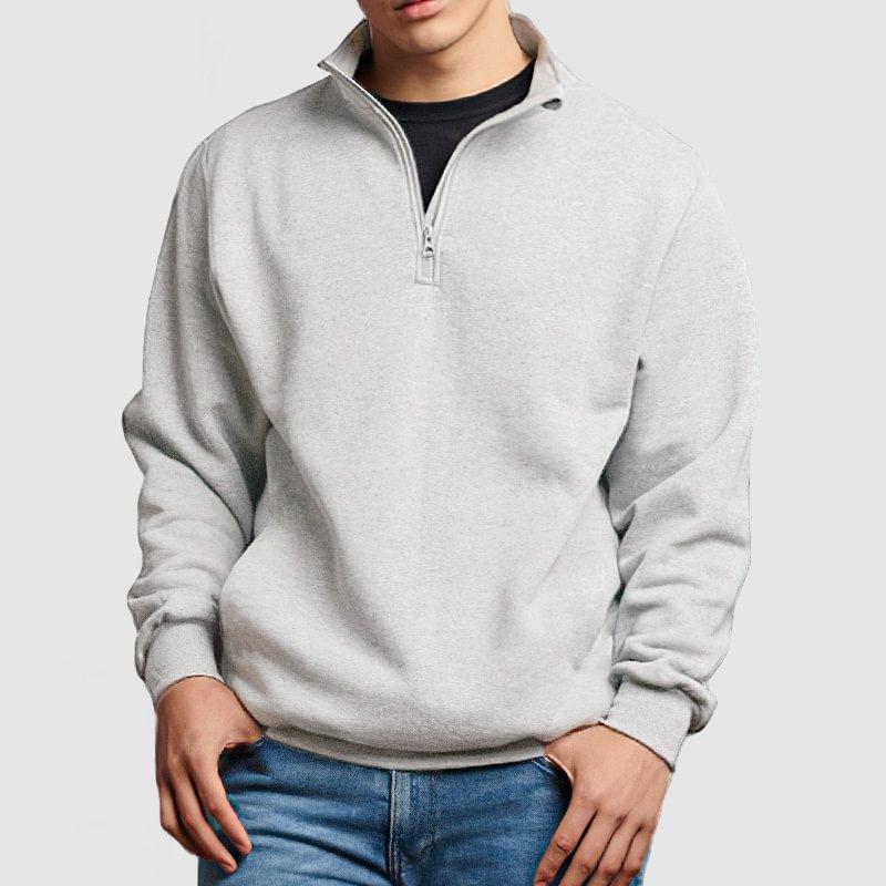 Men's Casual Solid Color Stand Collar Zipper Sweatshirt 81192521Y