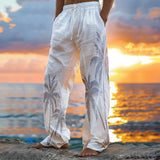 Men's Vintage Cotton and Linen Beach Pants 78798040TO