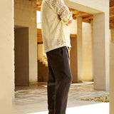 Men's Lace Lapel Short Sleeve Single Breasted Shirt 26068617Z