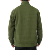 Men's Casual Colorblock Waffle Lapel Long Sleeve Sweatshirt 85202423Y