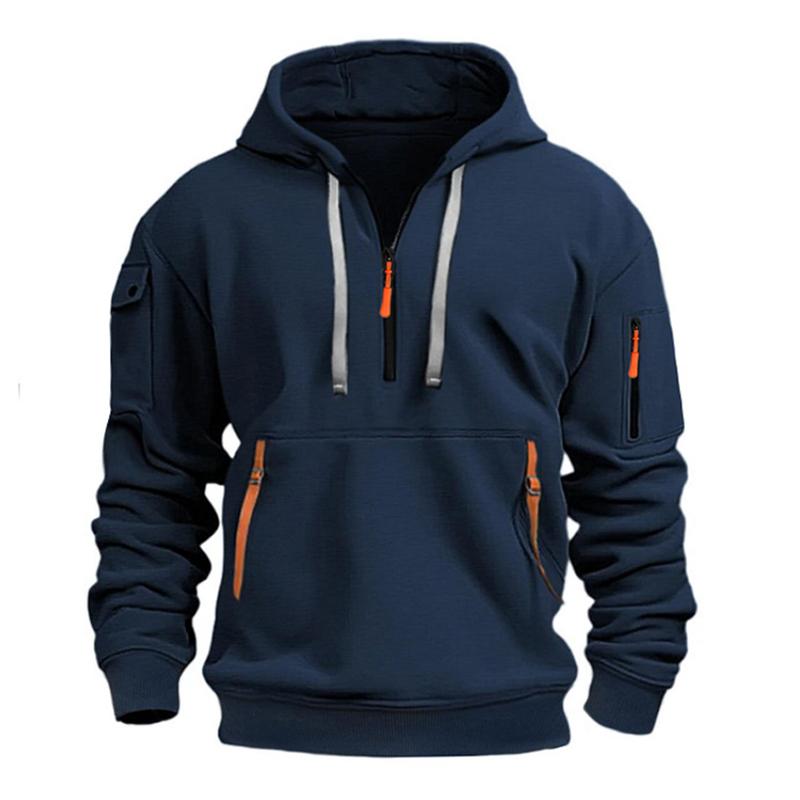 Men's Casual Sports Multi-Zip Embroidered Hoodie 43356680X