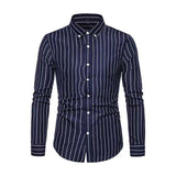 Men's Classic Casual Striped Long Sleeve Shirt 24828740K