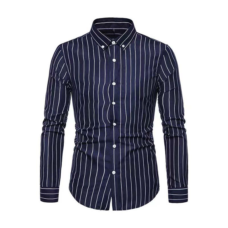 Men's Classic Casual Striped Long Sleeve Shirt 24828740K