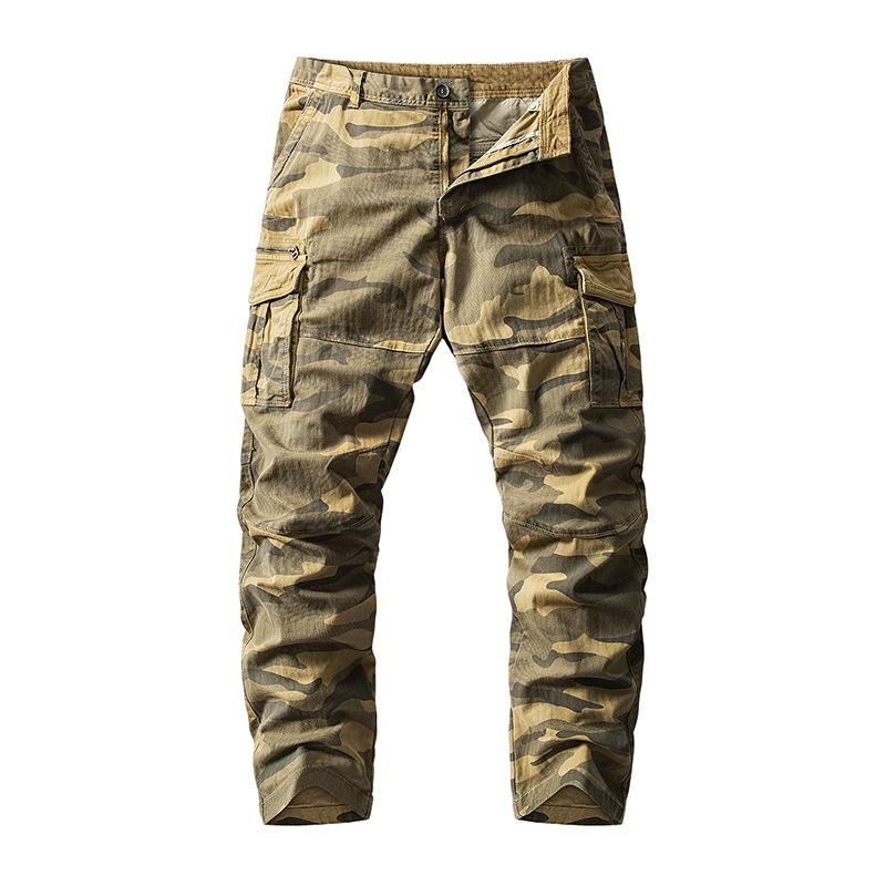 Men's Casual Outdoor Washed Camouflage Multi-pocket Cargo Pants 63394481M