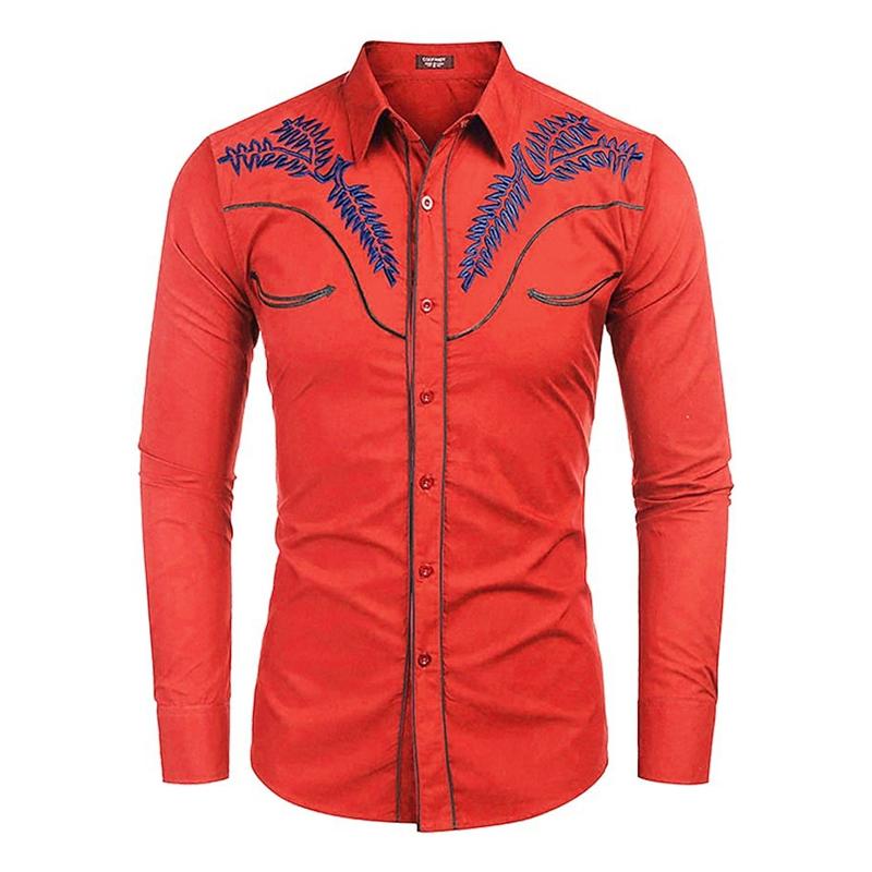 Men's Printed Shirt Long Sleeve Lapel Casual Shirt 73532525X
