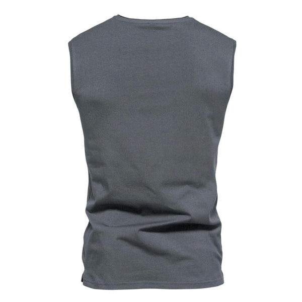 Men's Casual Solid Color Sleeveless Sports Tank Top 29992264Y
