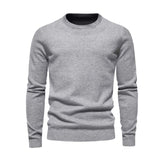 Men's Classic Casual Solid Color Round Neck Slim Sweater 81109540K