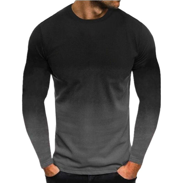 Men's Printed Sleeves Round Neck Long Sleeve T-Shirt 73347434U