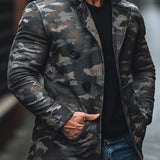 Men's Camouflage Print Brushed Mid-length Coat 72016914X