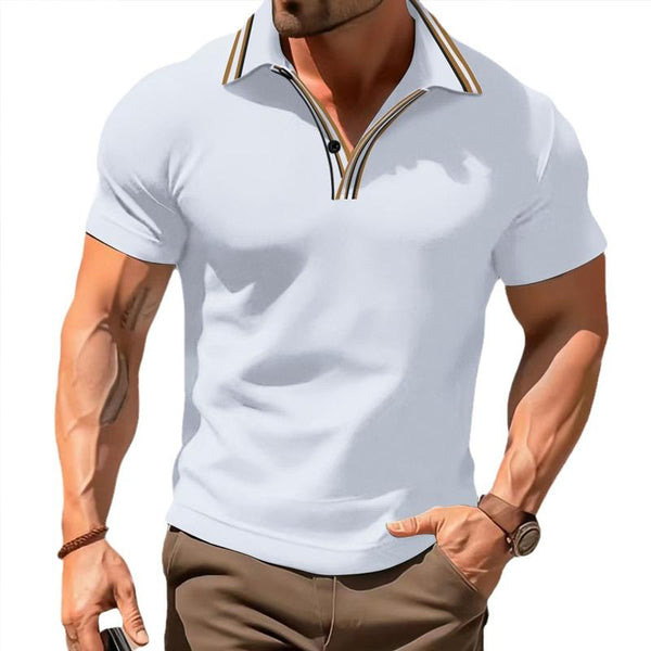 Men's Breathable Lapel Short Sleeve Button POLO Shirt 61997622X