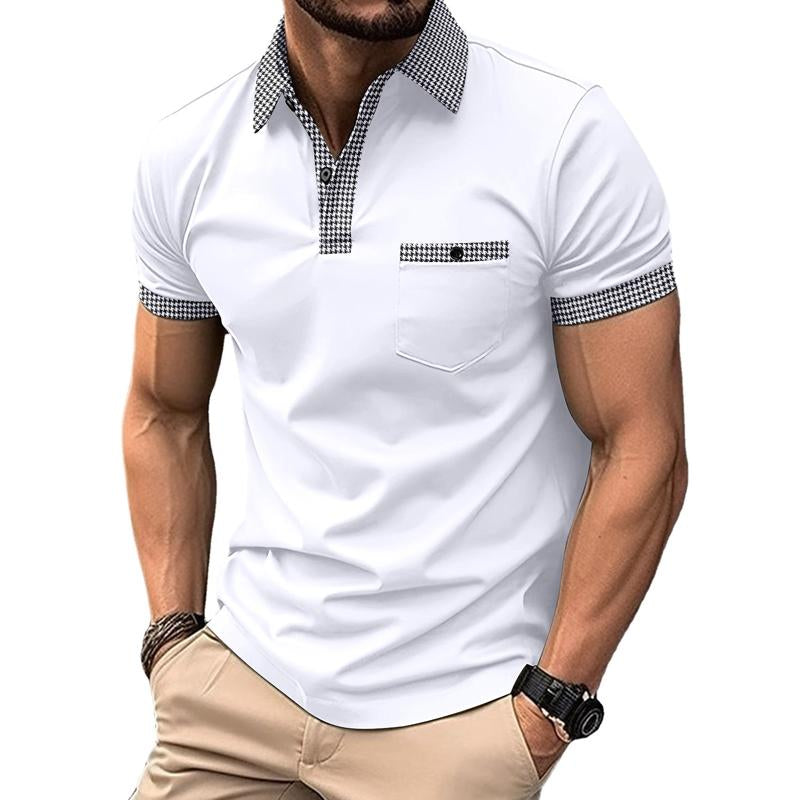 Men's Button Down Colorblock Sports Polo Shirt Short Sleeve T-Shirt 86428180X