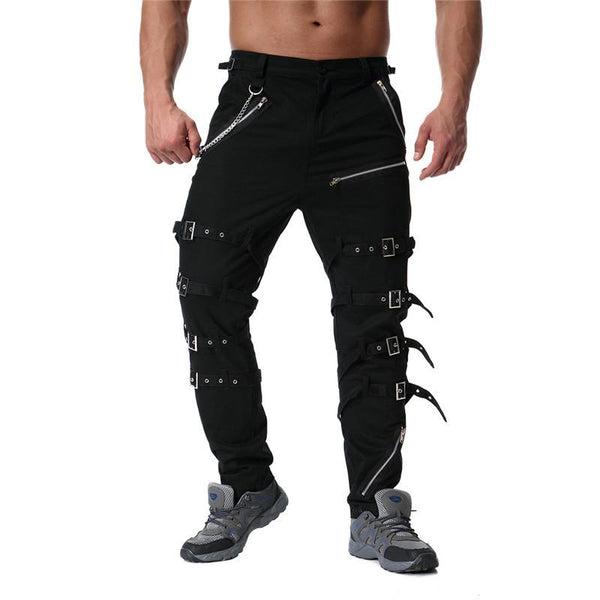 Men's Metal Embellished Punk Pants 22268793U