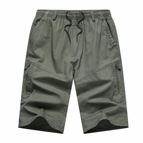 Men's Casual Straight Cotton Elastic Waist Cargo Shorts 03974155M