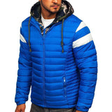 Men's Casual Hooded Slim Fake Two-Piece Thermal Padded Coat 43755109M